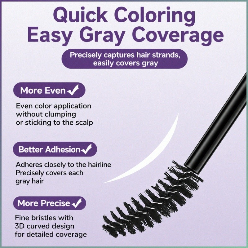 [Fácil de Usar] Grey Hair Covering Stick Instant Hair Concealer Quick Root Touch Up Toque/Rápido/Temporário