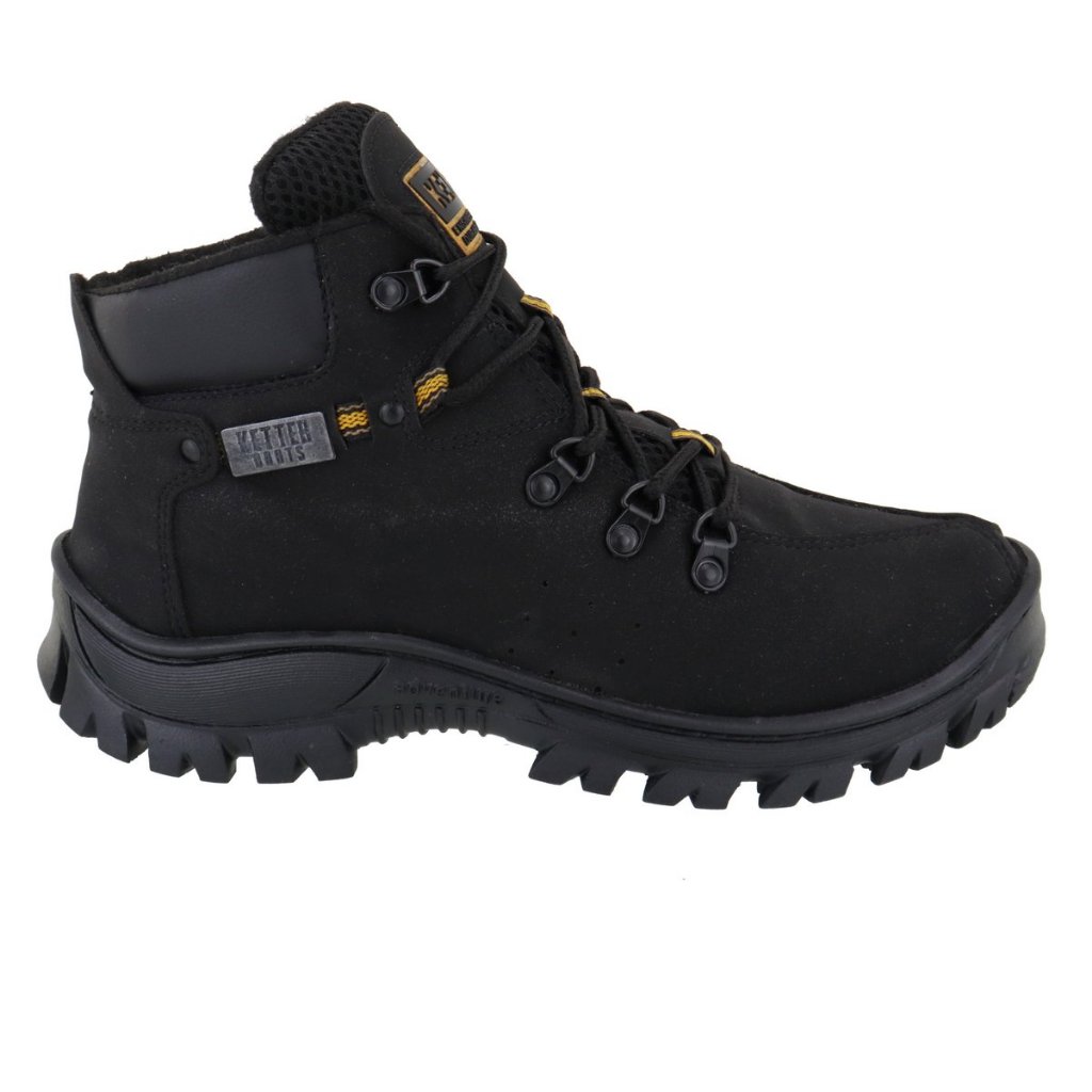 Coturno Bota Adeventure Masculino Preto Trilha Caminhada Rapel Resistente Tamanhos Especiais