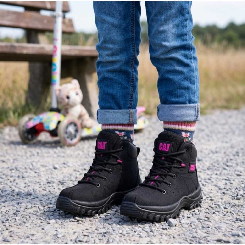Coturno Tenis infantil Tamanhos Especiais Adventure Preto lona