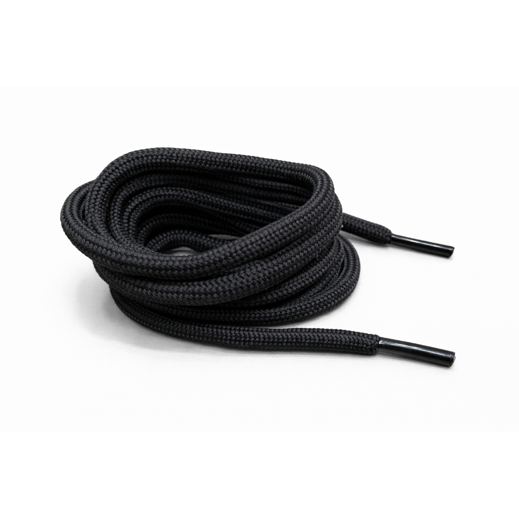 Kit 02 Pares Cadarço Redondo Encerado Botas Coturnos Cor Preto Vários Tamanhos
