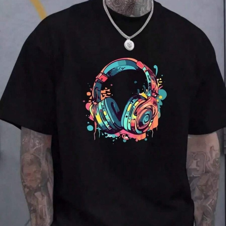 Camiseta Masculina Fone Colors Camisa 100% Algodão Basico Blusa Plus Size Moda Estilosa Streetwear
