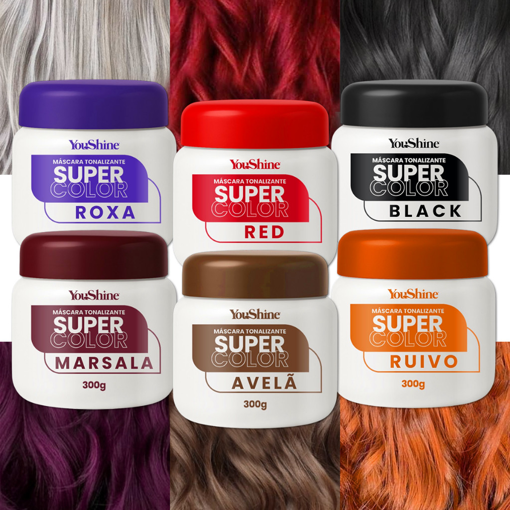 Tonalizante Efeito 100% Natural Máscara Sem Química Super Color YouShine 300g Super Resultado