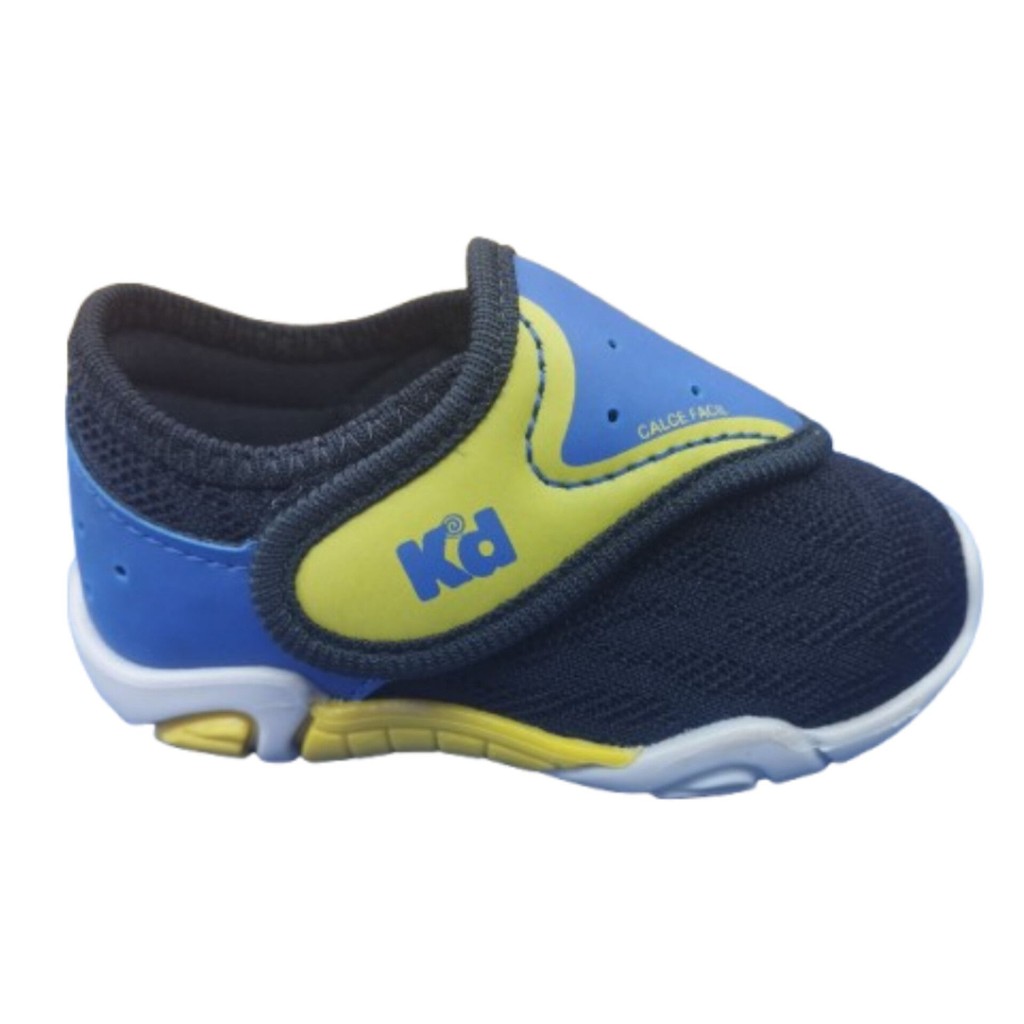 Tênis Infantil Bebe Menino Kidy Colors Preto/Azul 008-1022 100% Original com Nota Fiscal e Garantia