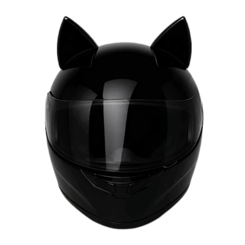 Orelha de Gato para Capacete Moto Bike Par 2 Peças com Fita Dupla Face Preto ou Branco