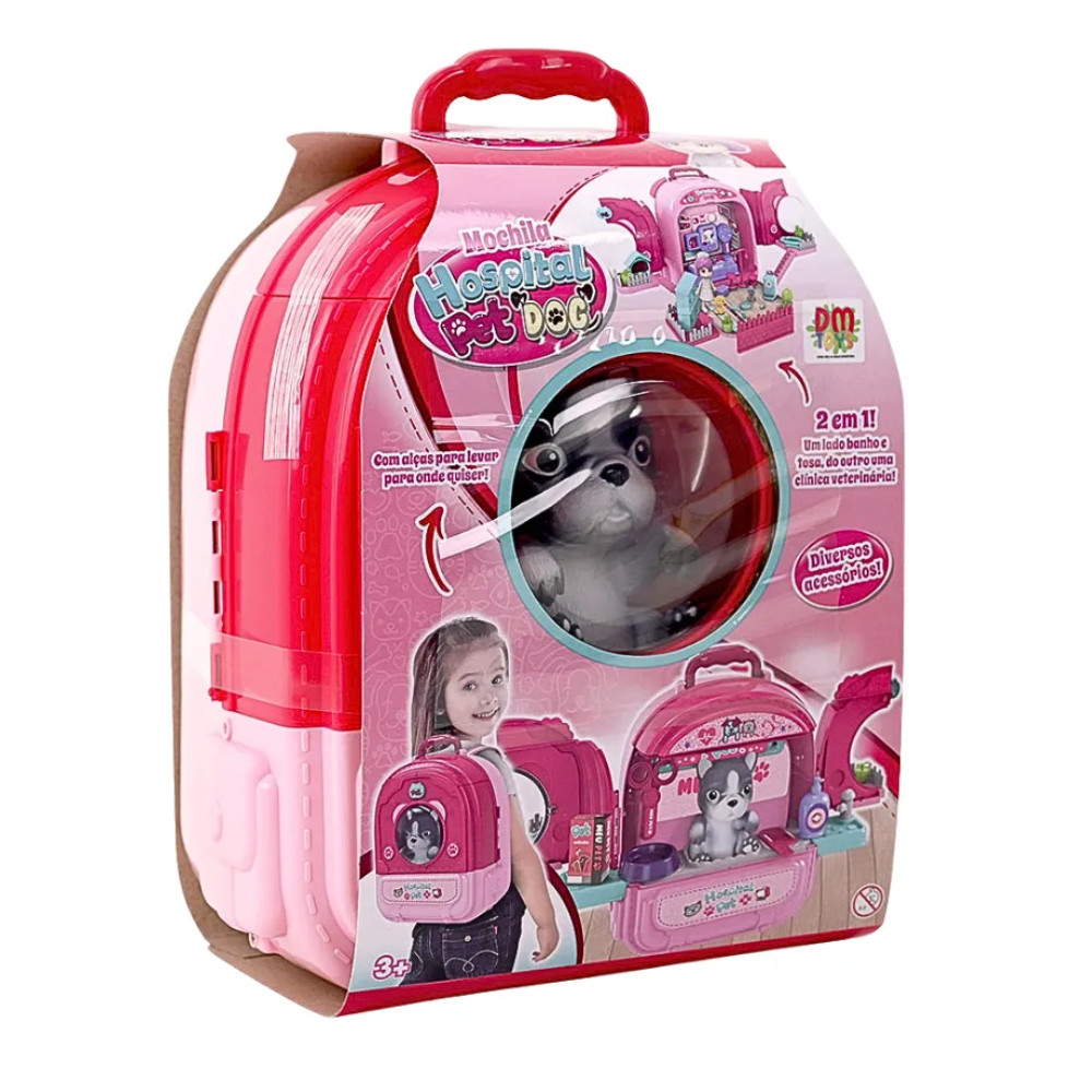 MOCHILA HOSPITAL PET DOG BANHO E TOSA - DM TOYS