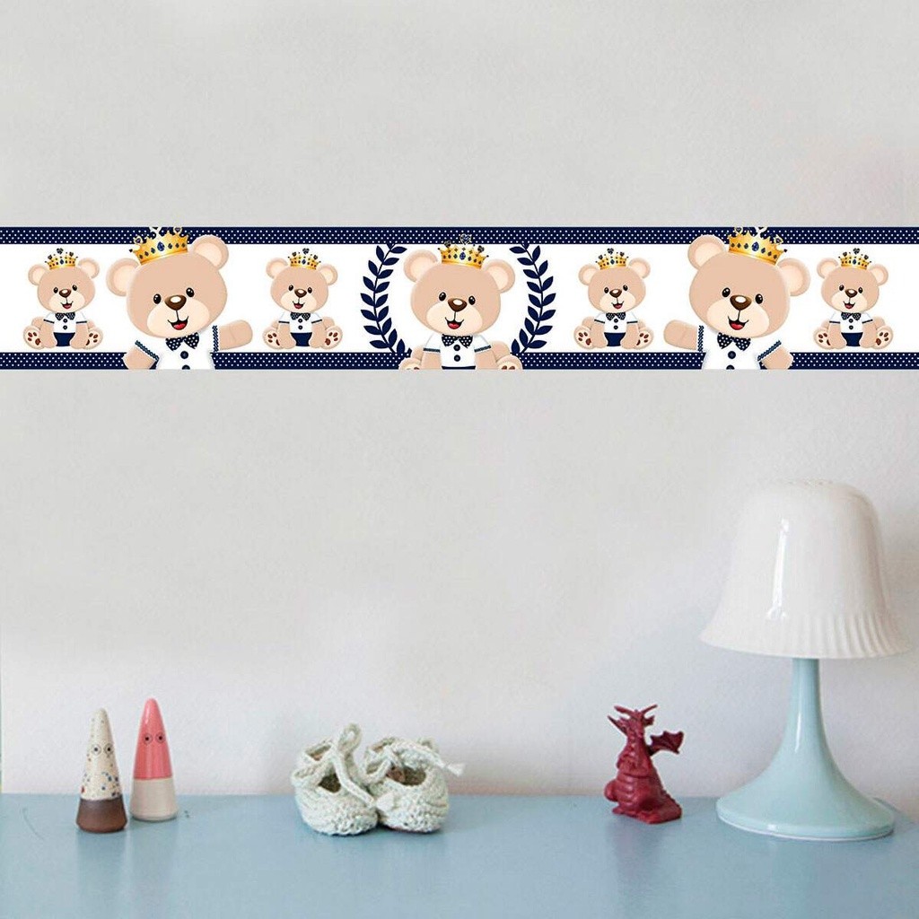 Adesivo de Parede Faixa Personalizado Com Seu Nome - Decoração Quarto Infantil De Menino Bebê Azul