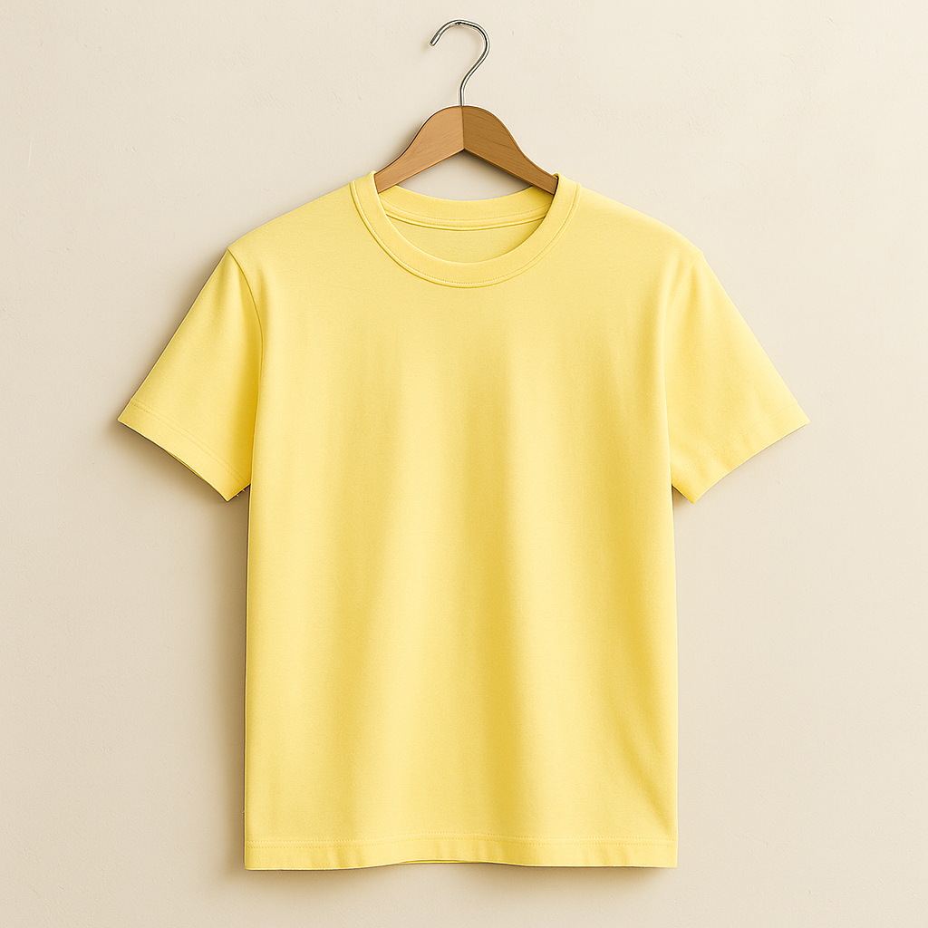Camiseta Básica Amarelo Manteiga e Outras Cores Vivas 100% Algodão 30.1 Masculina Feminina Unissex