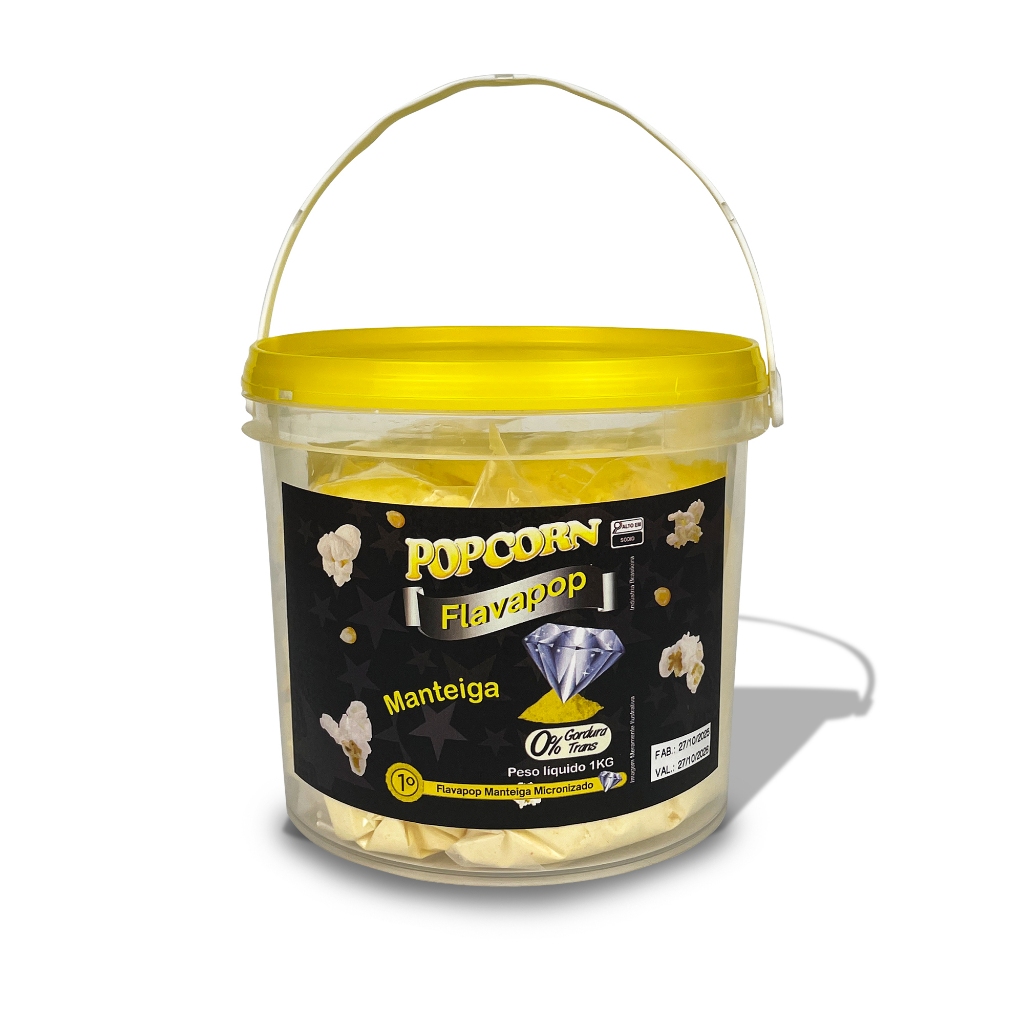 Balde Flavapop Sabor Manteiga Amarelo - 1kg
