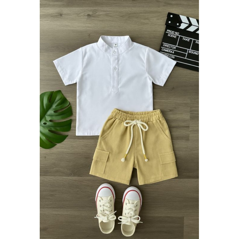 conjunto bata  menino amarelo  claro manteiga ano novo  réveillon social festas mauricinho