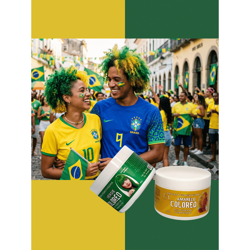Kit Tonalizante Verde e Amarelo -  Alta Pigmentação - Sem Amônia
