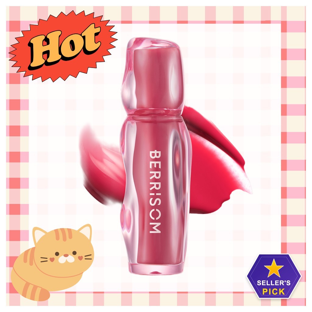 [berrisom] Juicy Jam Tattoo Tint , Cherry , 1 Unidade/Tonalidade Labial Coreana/Cor De Longa Duração/100 % Genuíno Da mi