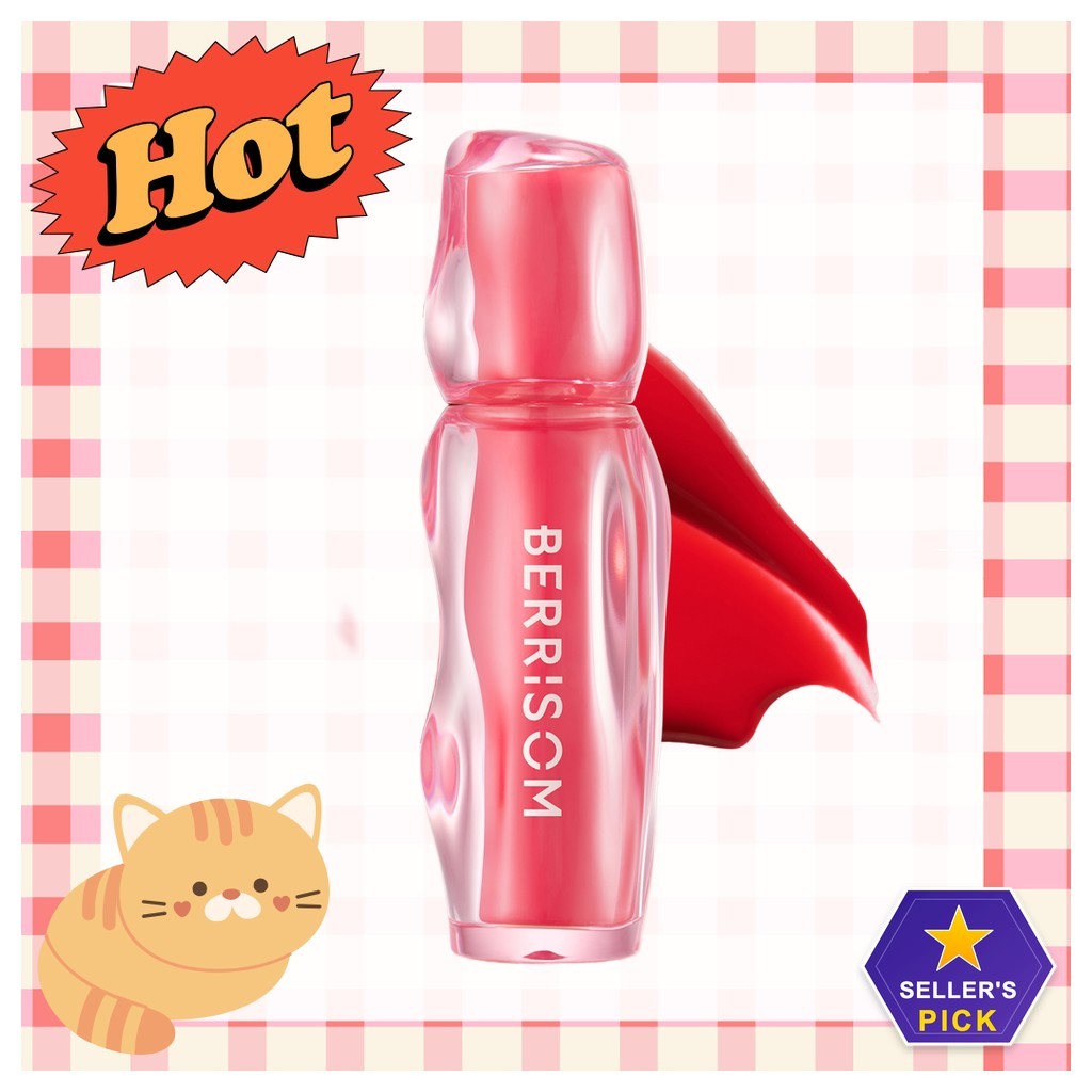 [berrisom] Juicy Jam Tattoo Tint , Morango , 1 Unidade/Matiz Labial Coreano/Cor De Longa Duração/100 % Genuíno Da miao s