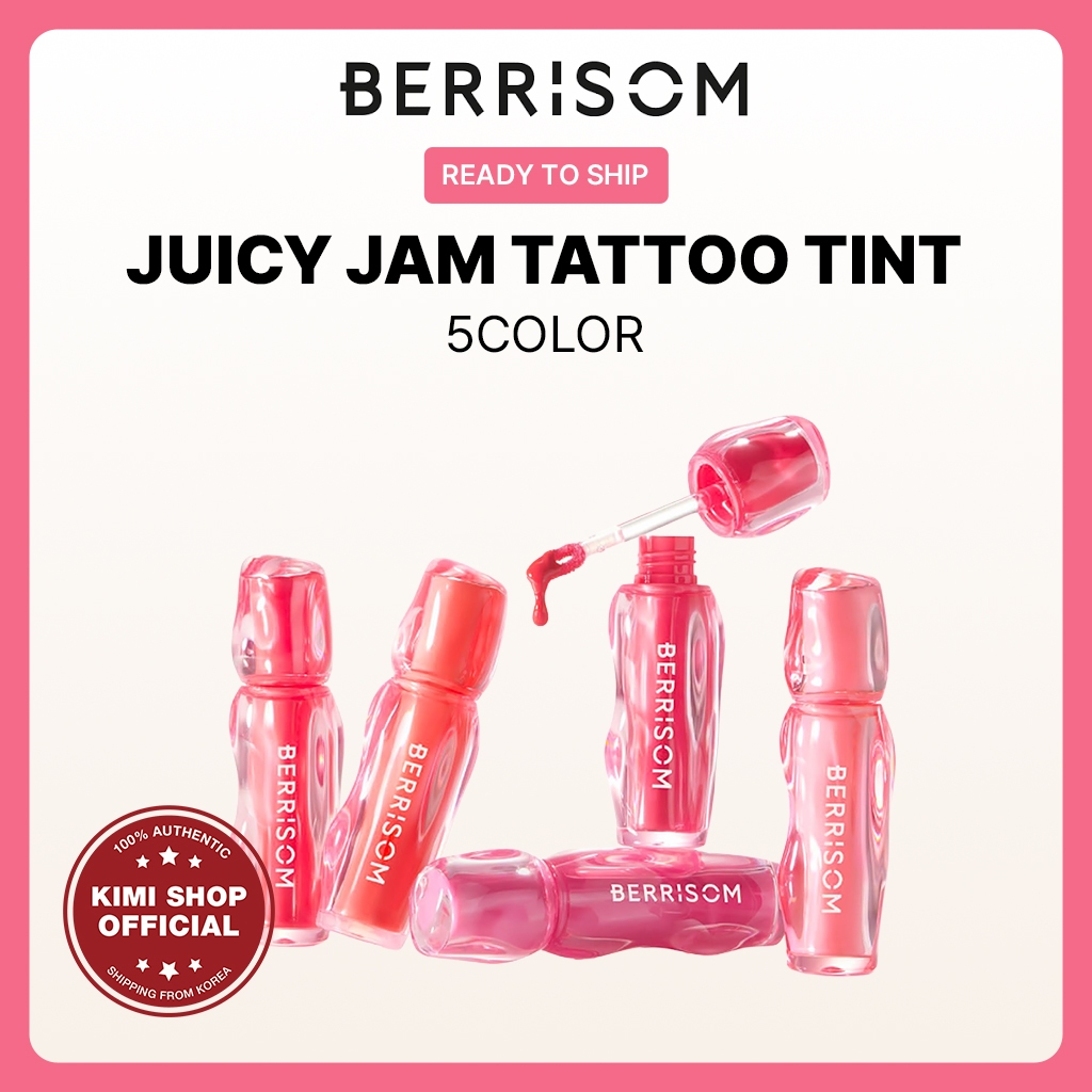 [BERRISOM] Juicy Jam Tattoo Tint 3ml 5 Cores Brilho Tom Quente/Neutro