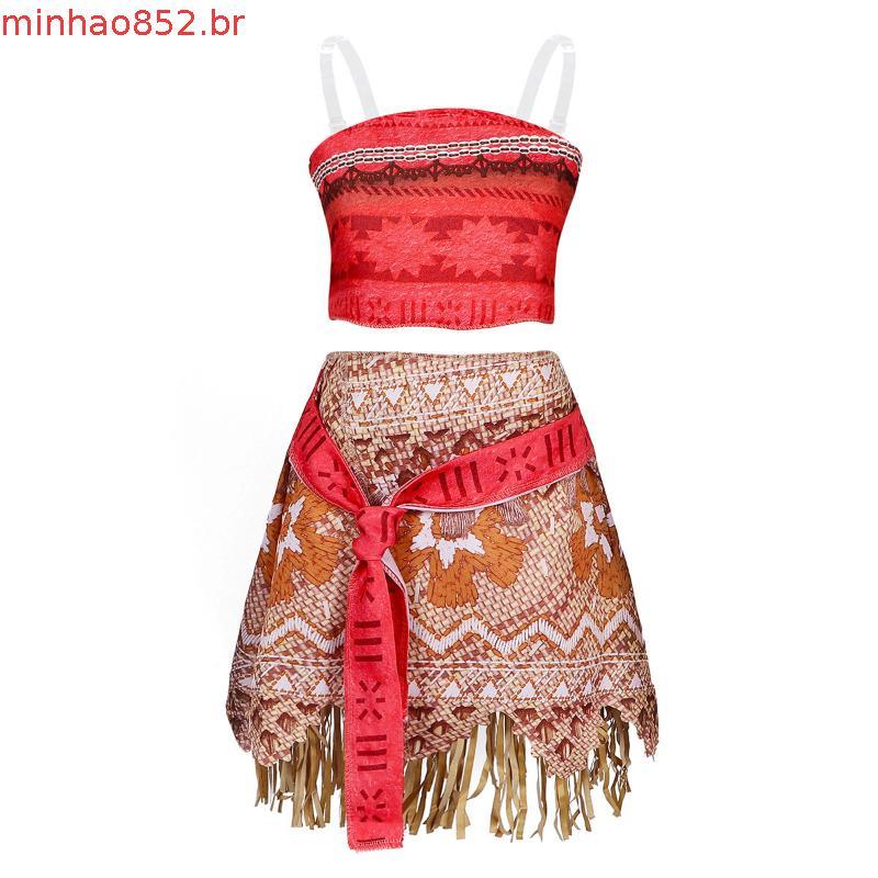 Summer Beach Girl Tank Top Princesa Moana Dress Up Cosplay Roupas de Halloween das crianças QUOH