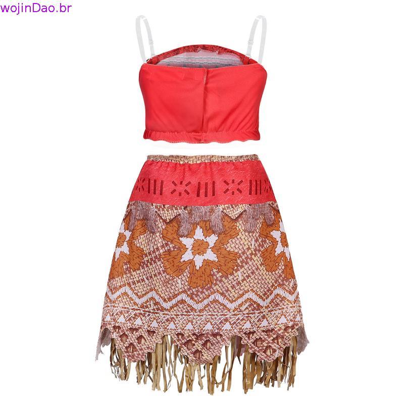 Summer Beach Girl Tank Top Princesa Moana Dress Up Cosplay Roupas de Halloween das crianças QUOH