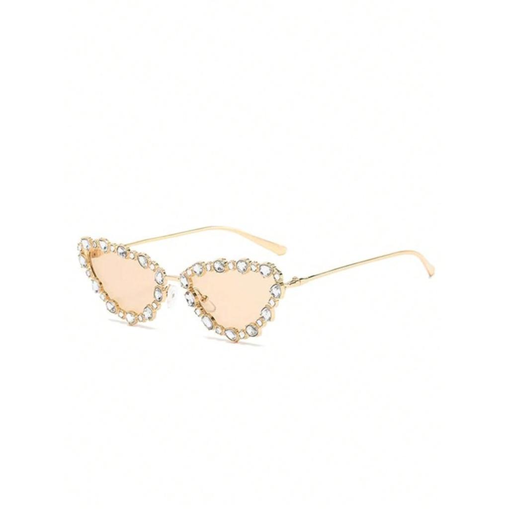 Óculos de sol tipo olho de gato, totalmente em cristal brilhante, feminino, vintage,com strass, tons elegantes