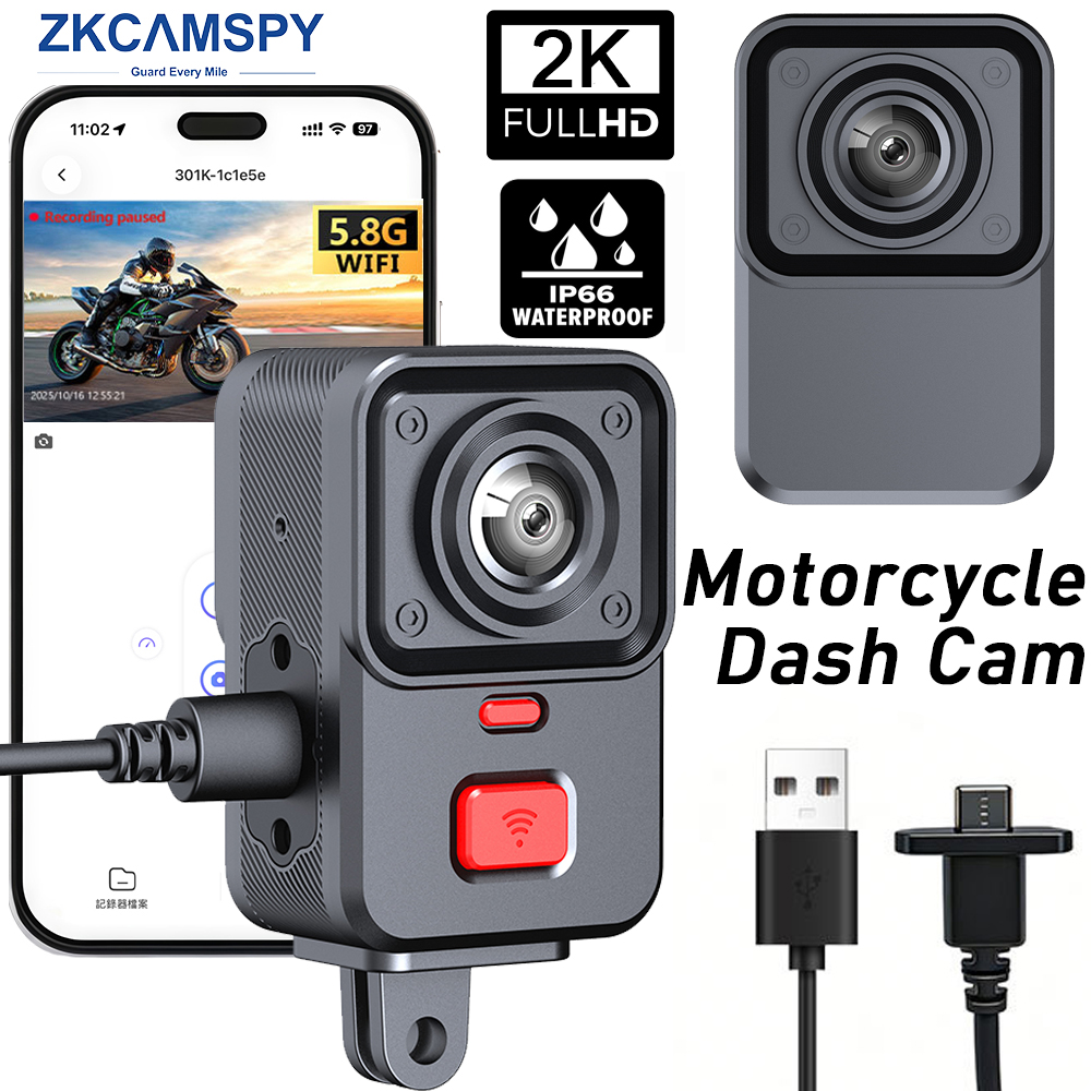 Lente Dupla Motocicleta DVR Dash Cam 2K HD Câmera À Prova D'água WiFi GPS Gravador De Vídeo