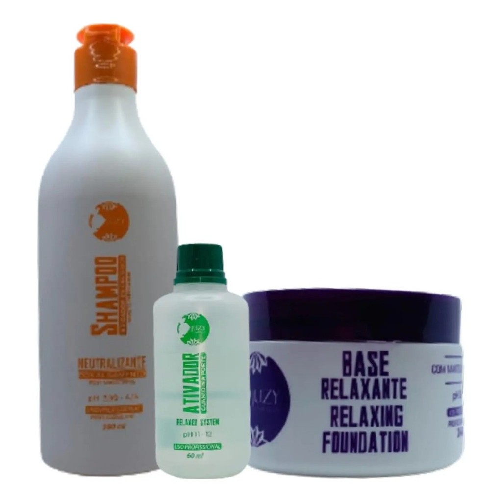Kit Base Relaxante 240g + 2 Ativador 60ml + Shampoo 500ml