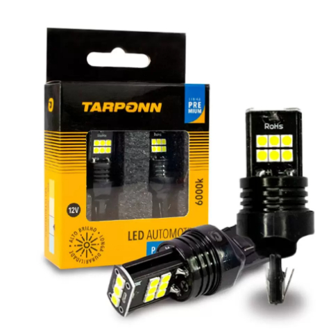 Par de Lâmpadas Led Automotiva Tarponn T20 Canbus Premium 1 Polo 12v 6000K TP-5065.