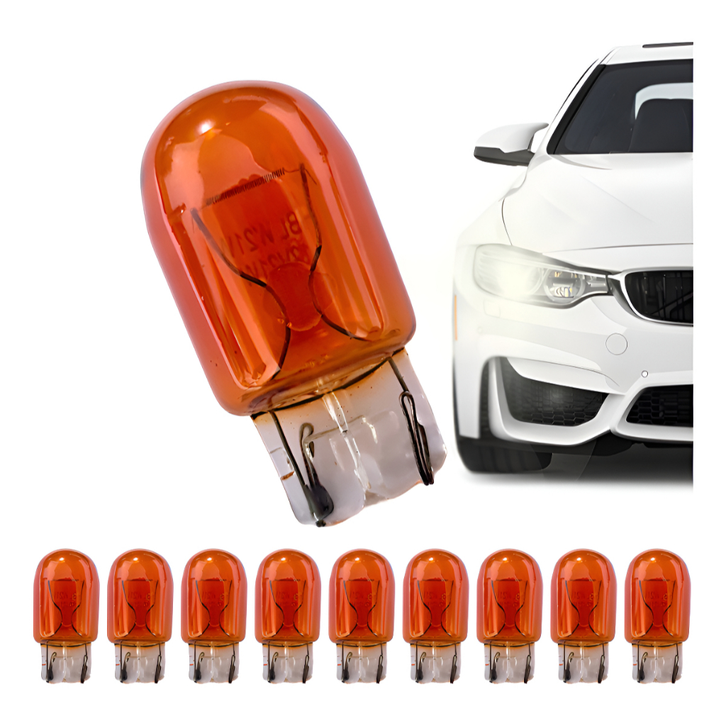 Par Lâmpada Seta T20 Âmbar W21/5w 12v Automotiva 2 Polos