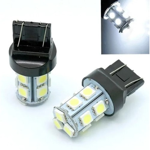 5x Lampada T20 13 Leds 7443 2 Polos Luz Diurna Branca Ré automotiva