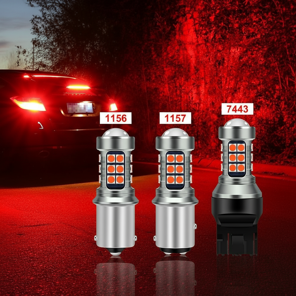 1 Peça Lâmpada de LED Automotiva de Freio T20 7440 W21W/7443/1157 BAY15D/1156 LED Traseira Pisca Estroboscópica &