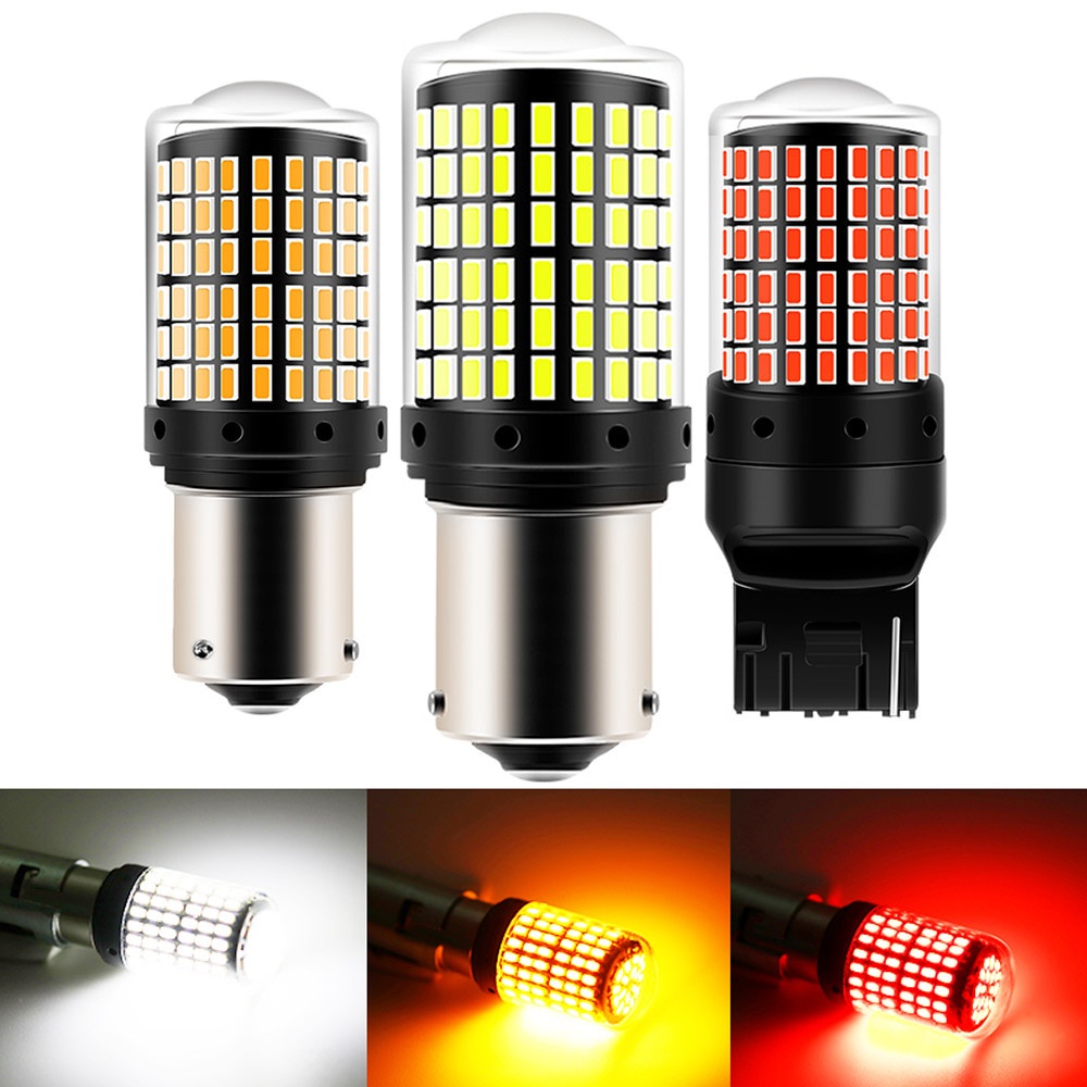 1 Peça Claro/Automotiva Para Sinalização De Freio 1156/BA15S/P21W/BAU15S/PY21W/T20/7440/W21W/1157/led/smd/144 Amarelo/Vermelho/12V