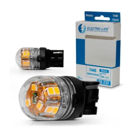 Par Lâmpada T20 W21w 15Smd 2835 Ac12-24v 420 Lúmens 6000k Automotivo