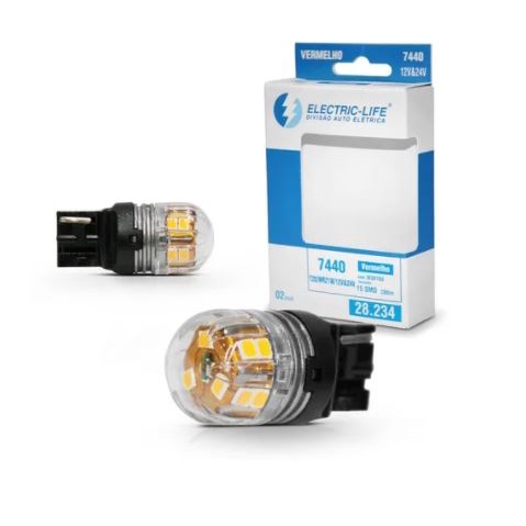 Par Lâmpada T20 Wr21w 2835 15Smd 200 Lúmens Vermelho Automotivo