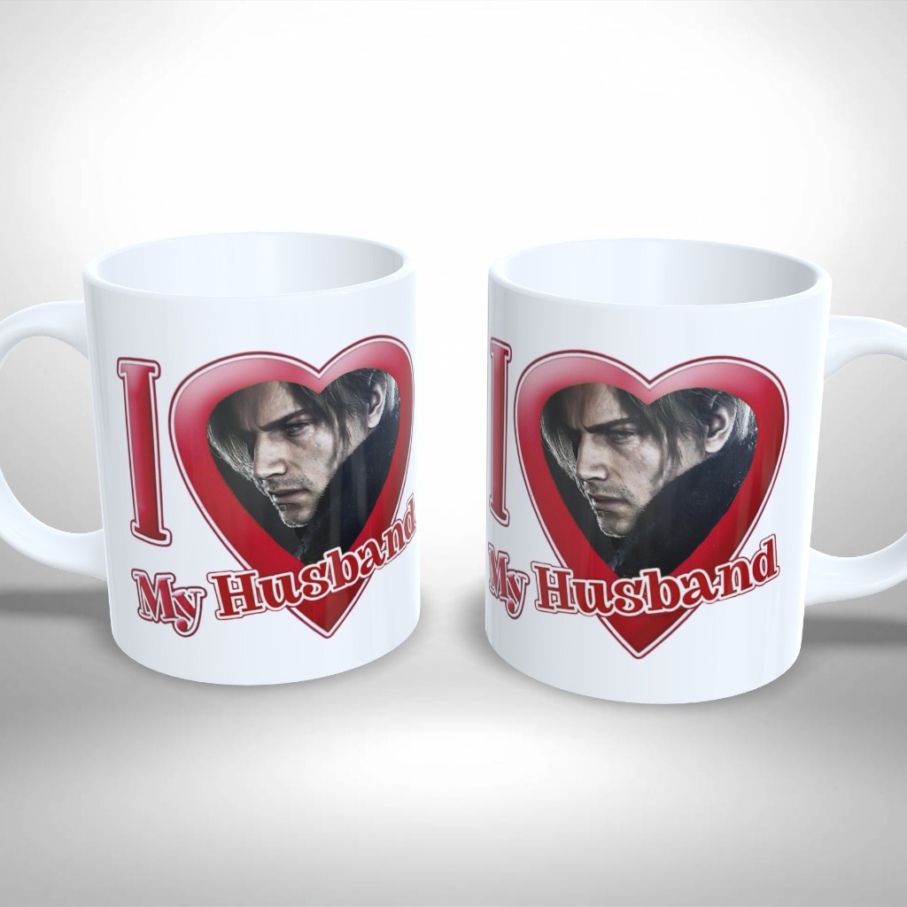 Caneca Personalizada - LOVE MY HUSBAND Leon S. Kennedy Resident Evil Requiem