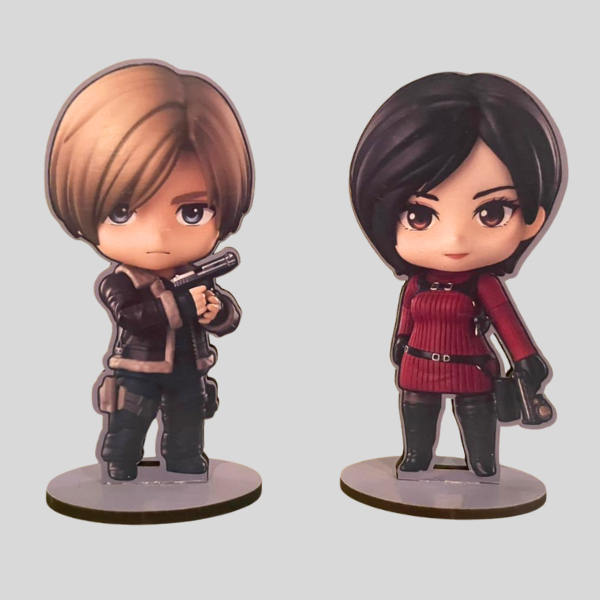 Totem Resident Evil jogo Leon e Ada  Requiem decoração para setup estilo boneco nendoroid gamer