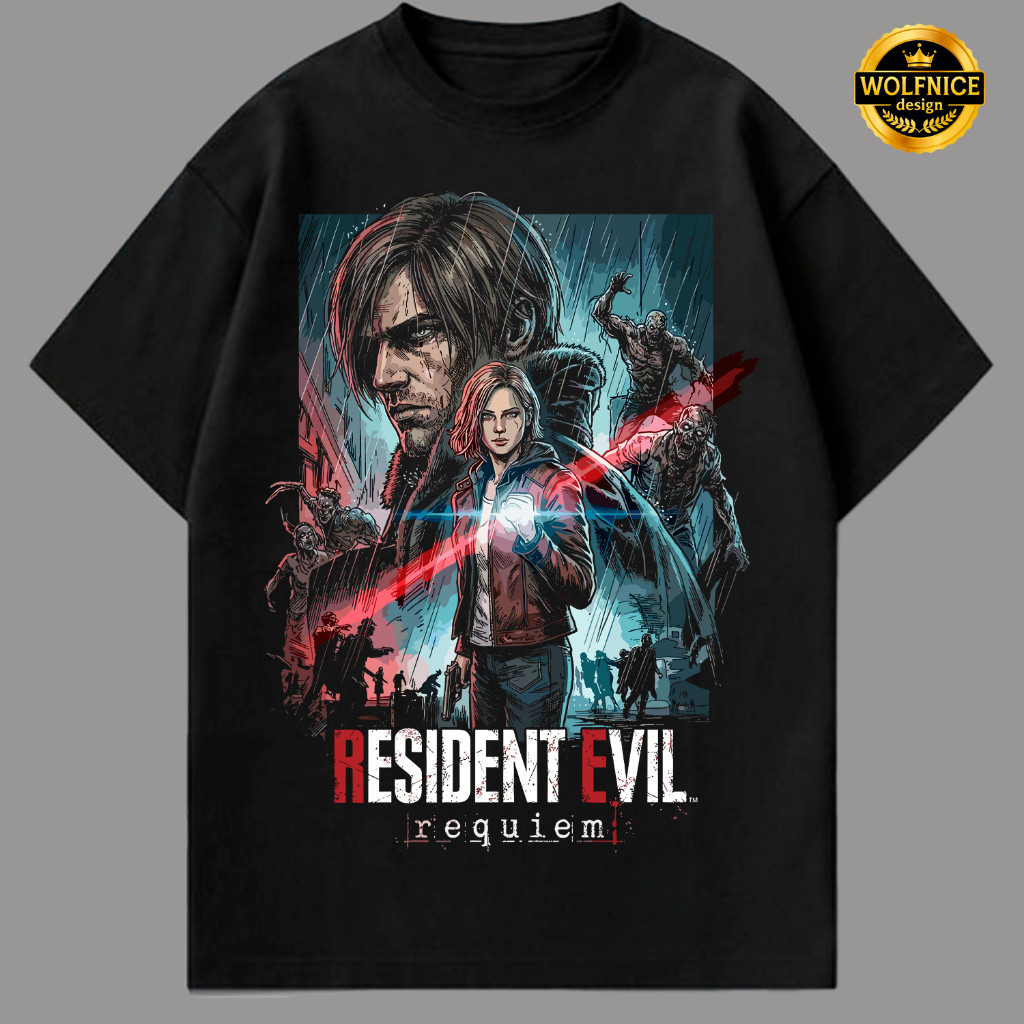 Camiseta resident evil requiem lançamento unissex algodão
