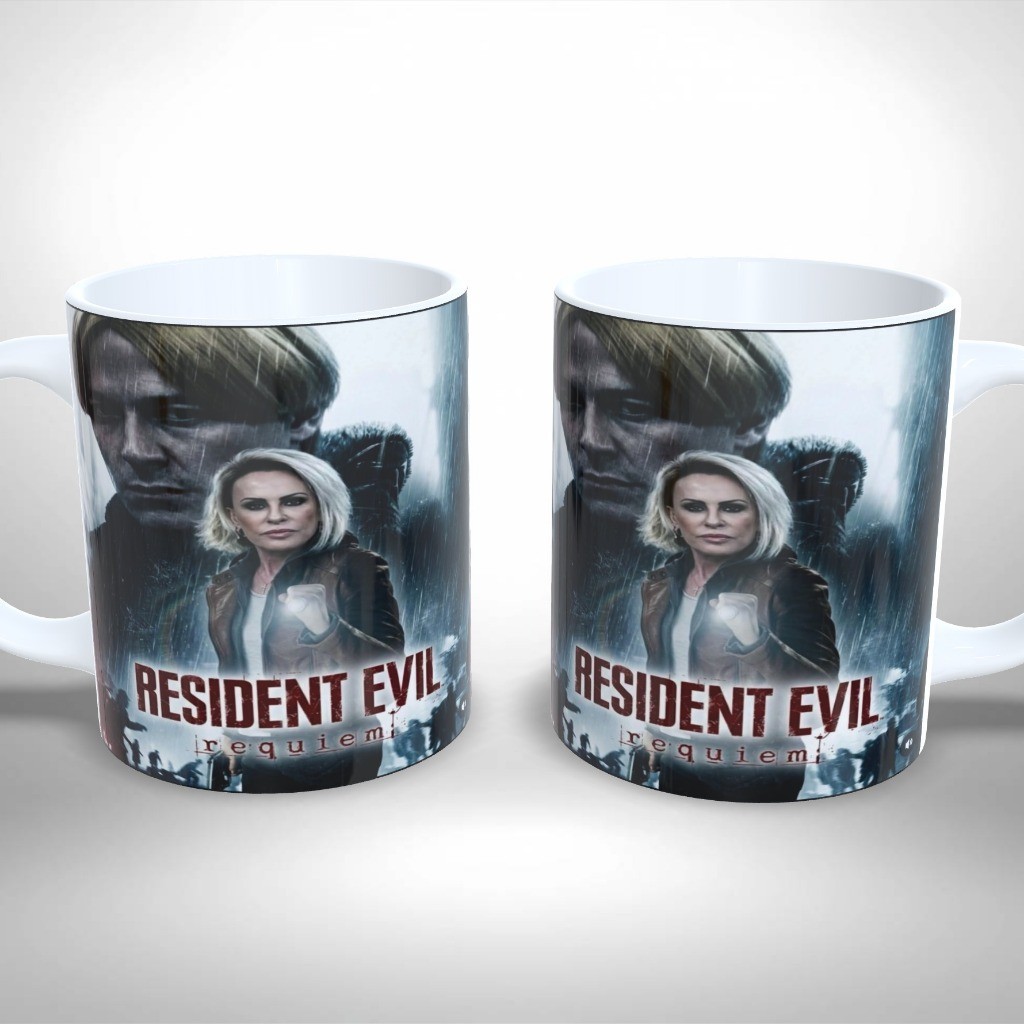 Caneca - Resident Evil Requiem Paródia Ana Maria e Forasteiro