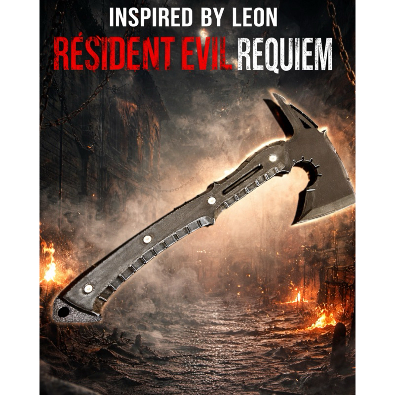 Machado Plastico Inspirado Leon Resident Evil Requiem em PLA | Item Decorativo, Cosplay e Colecionável 3D