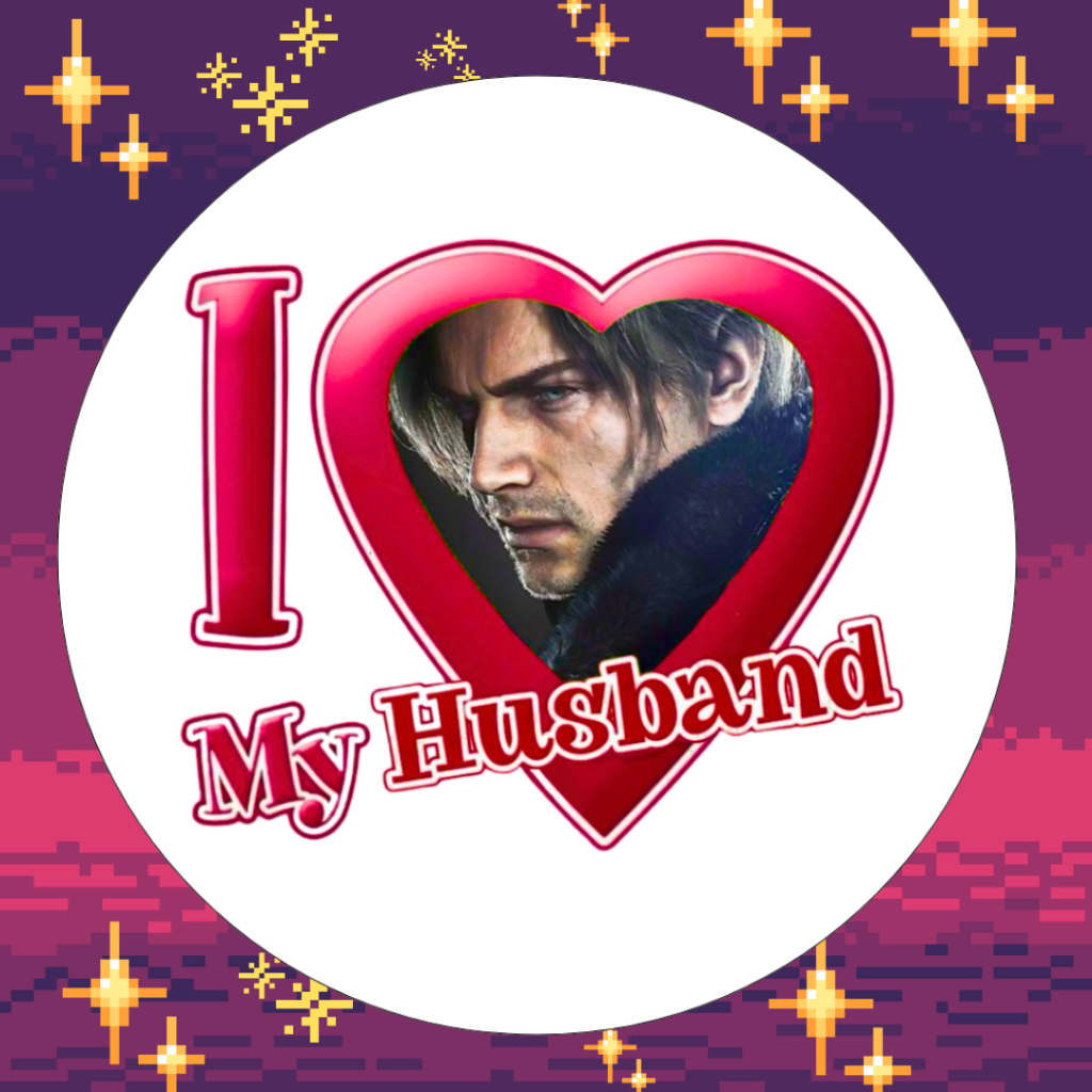 Bottons 4,5cm Leon Love My Husband Resident Evil Requiem Kawaii Meme Boton Alfinete