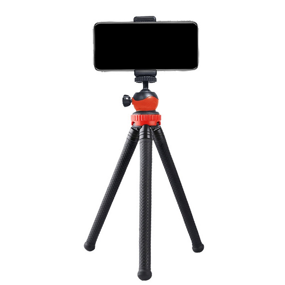 Tripé Pernas Flexíveis Polvo c/ Cabeça Ball Head + Garra Celular Gira 360º Câmeras Ação e Fotográficas DSLR Mirrorless