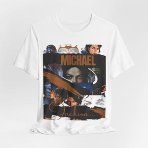 Camiseta Unissex Oversized Plus Size Feminina Masculina Estampa Michael Jackson Collage Retrospectiva - Streetwear