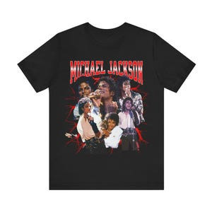 Camiseta Masculina Feminina Oversized Estampa Michael Jackson Retrospectiva de Shows Bootleg T-shirt Streetwear