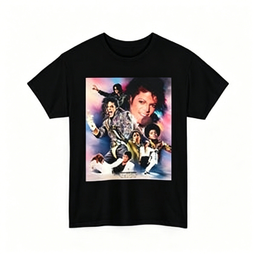 Camiseta Unissex Oversized Plus Size Feminina Masculina Plus Size Estampa Michael Jackson Collage Retrospectiva