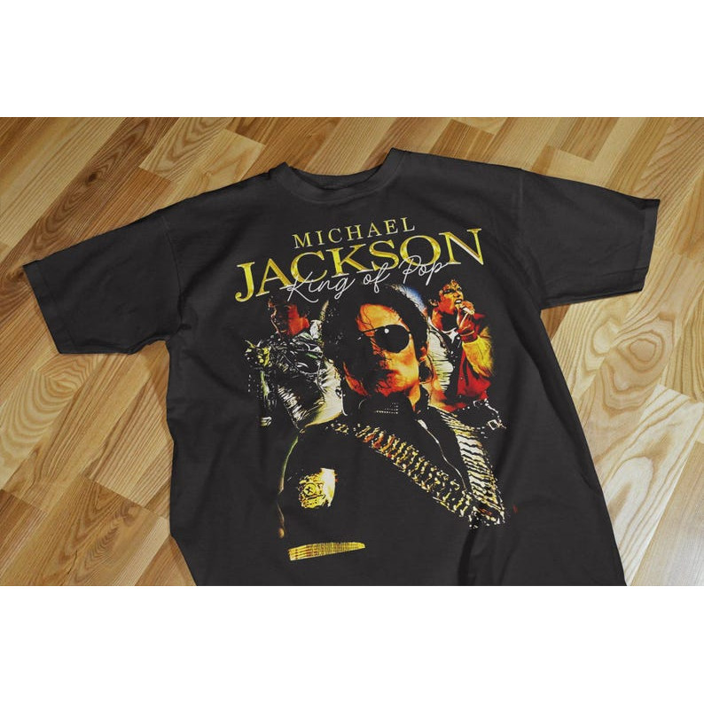 Camiseta Masculina Feminina Oversized Estampa Michael Jackson King of Pop Retrospectiva Streetwear T-shirt Moda Urbana