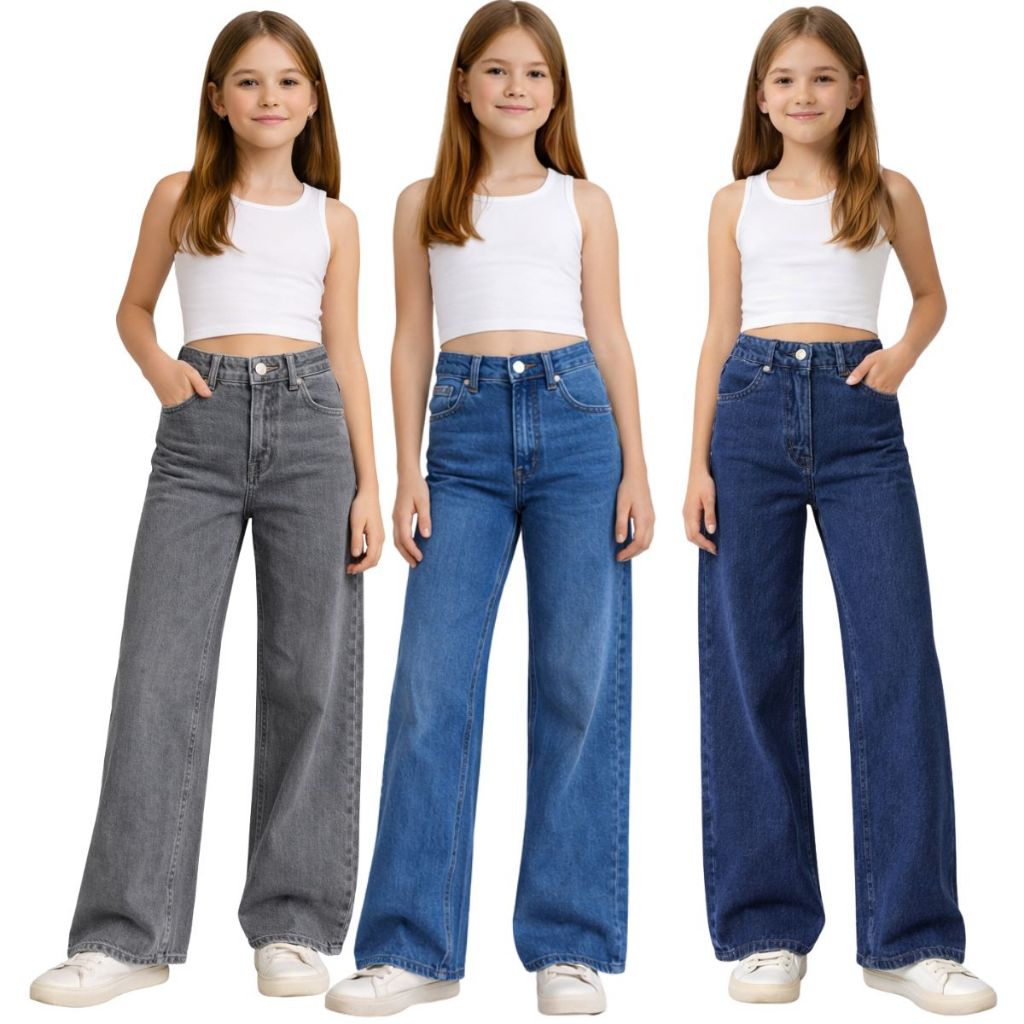 Calça Jeans Feminina Solta Moda Tendência Casual Street