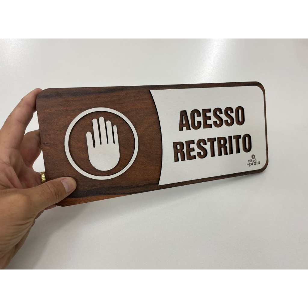 Placa De Informação Feita de MDF Cor de Madeira Design Super Moderna