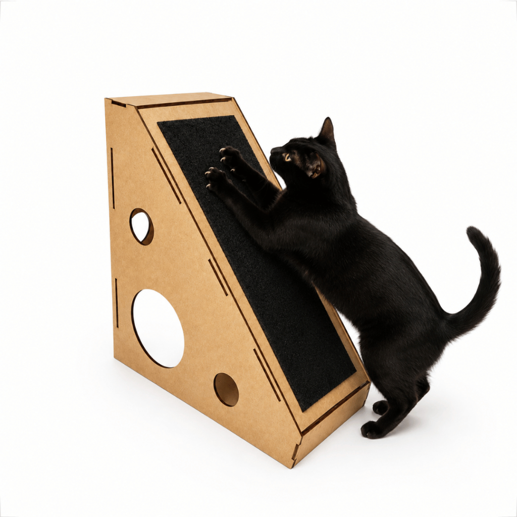 Rampa Arranhador Para Gatos e Cachorros Brinquedo Feita Em Madeira 100% MDF E Carpete