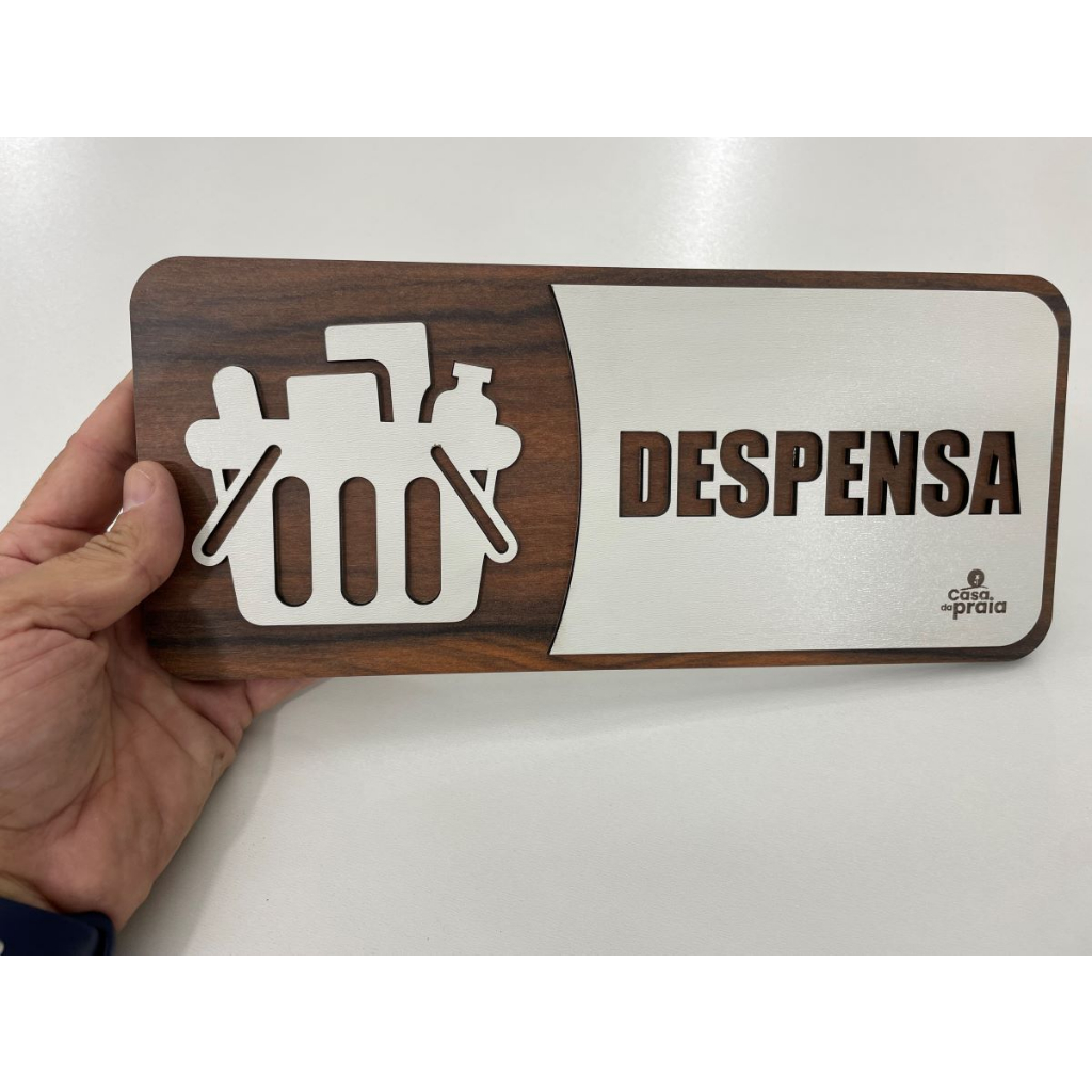 DESPENSA Placa Informativa Moderna Design Em Madeira Feita de MDF Alta Resistencia