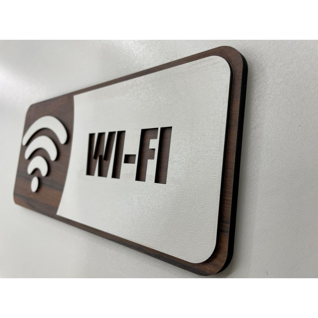 Placas De Identificação Feita De Madeira Design De Mdf Wi-fi