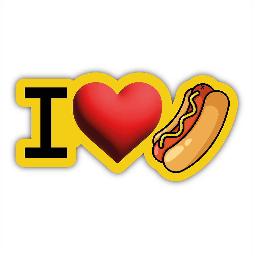 Placa Quadro I Love Hot Dog - Decoração Cachorro Quente