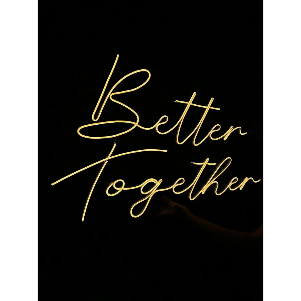 Placa Neon Led Better Together Branco Quente Decor