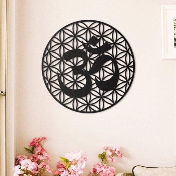 Quadro Decoração Sala Quarto Cozinha Escritório Mandala Símbolo Flor Da Vida Madeira Mdf 3mm