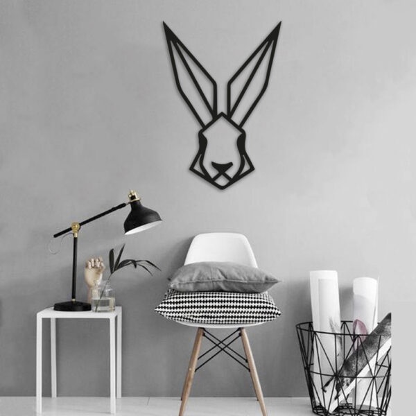 Quadro Decorativo Coelho Geométrico Infantil MDF 3mm Aplique de Parede Quarto de Bebê e Criança