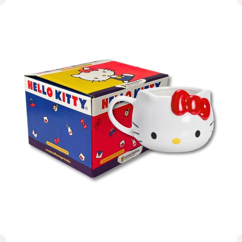 Caneca 3D Hello Kitty 550ml Cerâmica